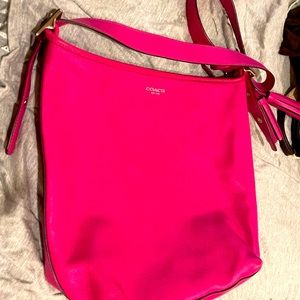 Hot pink Coach handbag